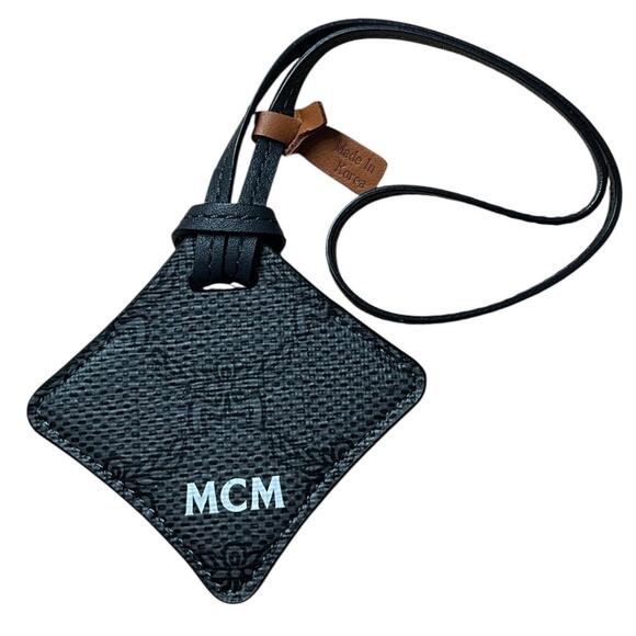 152. MCM Black MCM Ottomar Air Tag Luggage Charm - Picture 1 of 11